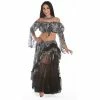 Miss Belly Dance BELLY DANCE COSTUMES Belly Dance Lace & Chiffon Three-Piece Skirt & Top Costume Set | ANA STARI