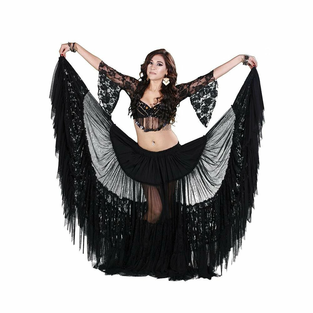 Miss Belly Dance Belly Dance Lace & Sheer 25 Yard Skirt | LACE OF BELEZA 4 Miss Belly Dance Belly Dance Lace & Sheer 25 Yard Skirt | LACE OF BELEZA