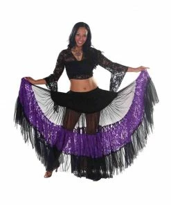 Miss Belly Dance Belly Dance Lace & Sheer 25 Yard Skirt | LACE OF BELEZA