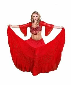 Miss Belly Dance Belly Dance Lace & Sheer 25 Yard Skirt | LACE OF BELEZA