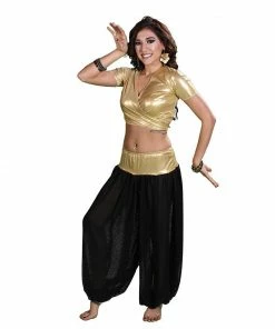 Miss Belly Dance Belly Dance Lycra Choli Top With Chiffon Harem Pants Costume Set | BELLY DANCE COSTUMES