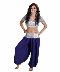Miss Belly Dance Belly Dance Lycra Choli Top With Chiffon Harem Pants Costume Set | BELLY DANCE COSTUMES