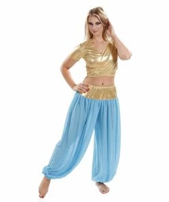 Miss Belly Dance Belly Dance Lycra Choli Top With Chiffon Harem Pants Costume Set | BELLY DANCE COSTUMES