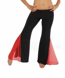 Miss Belly Dance BOTTOMS Belly Dance Lycra Harem Pants With Chiffon Slits | GET UP GLAMOROUS