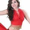 Miss Belly Dance TOPS Belly Dance Lycra Stretchy Halter Top With Ruffles | MASRIYA MONROE