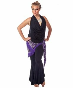 Miss Belly Dance Belly Dance Lycra Top, Pants, & Hip Scarf Costume Set | VEBA RAQS