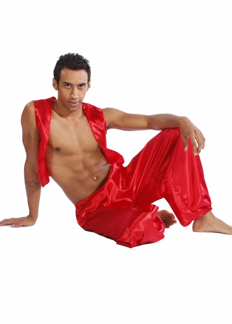 Miss Belly Dance Belly Dance Men's Satin Vest & Pants Costume Set | MYSTICAL MJNI 2 3 Miss Belly Dance Belly Dance Men's Satin Vest & Pants Costume Set | MYSTICAL MJNI 2