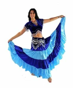 Miss Belly Dance Belly Dance Multi-Color Stripped 17 Yard Satin Skirt | LOVE AND LIGHT BOTTOMS