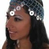 Miss Belly Dance Belly Dance Net Beaded Head Piece With Coins | DEIRA CROWN Headwear
