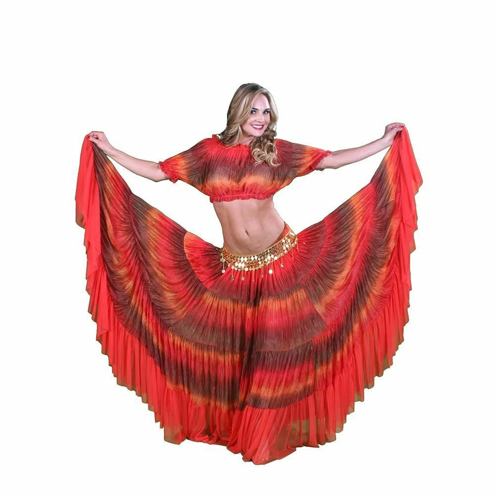 Miss Belly Dance Belly Dance Orange Patterned Skirt, Top, & Belt Costume Set | NIGELLA SONG BELLY DANCE COSTUMES 1 Miss Belly Dance Belly Dance Orange Patterned Skirt, Top, & Belt Costume Set | NIGELLA SONG BELLY DANCE COSTUMES