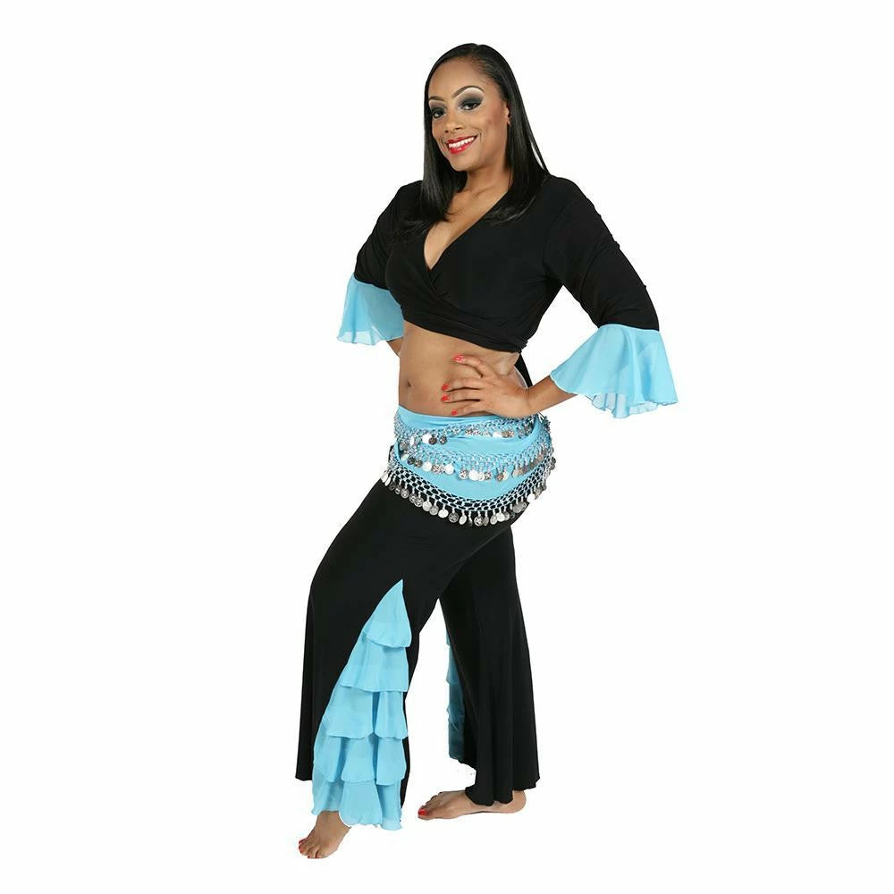 Miss Belly Dance Belly Dance Pants, Choli Top, & Hip Scarf Costume Set | CEBU WISH 1 Miss Belly Dance Belly Dance Pants, Choli Top, & Hip Scarf Costume Set | CEBU WISH