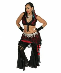 Miss Belly Dance Belly Dance Pants, Halter Top, & Hip Skirt Costume Set | PERA TRIBES/LICAI BELLY DANCE COSTUMES