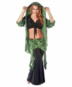 Miss Belly Dance Belly Dance Pants, Hoodie, Top & Hip Scarf Costume Set | PERA SHALA BELLY DANCE COSTUMES