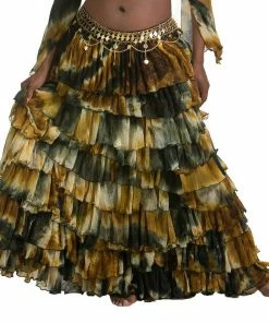 MissBellyDance Belly Dance Patterned Ruffled Skirt | LA ROSA LEEHA BOTTOMS