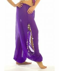 Miss Belly Dance Belly Dance Plus Size Chiffon Harem Pants With Side Slits | MAIDEN DANCE PLUS