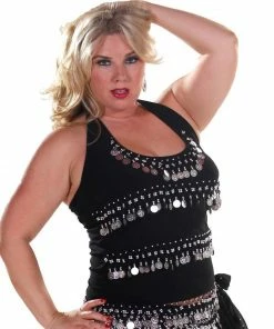 Miss Belly Dance Belly Dance Plus Sized Lycra Stretchy Halter Top | FESTIVE