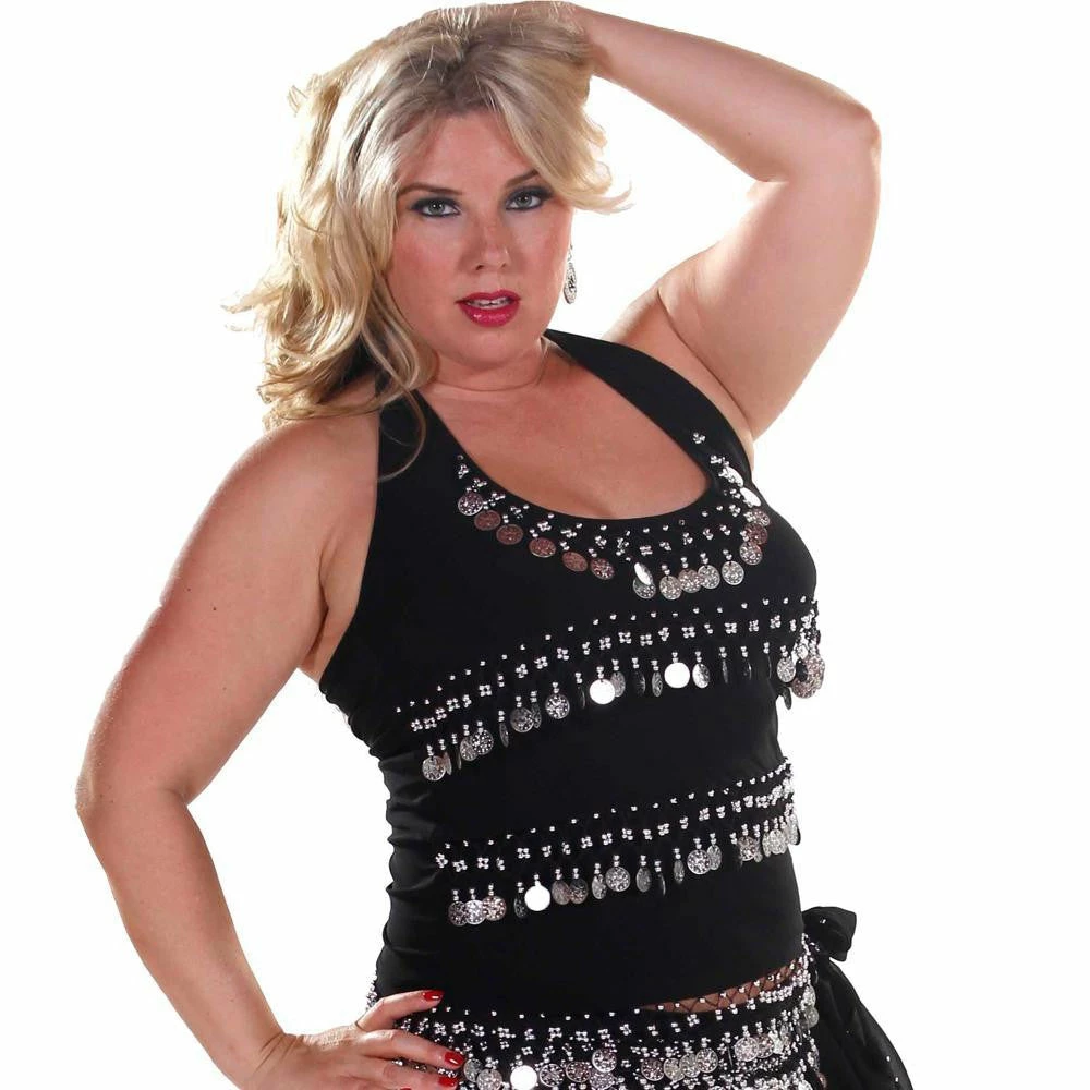 Miss Belly Dance Belly Dance Plus Sized Lycra Stretchy Halter Top | FESTIVE 1 Miss Belly Dance Belly Dance Plus Sized Lycra Stretchy Halter Top | FESTIVE