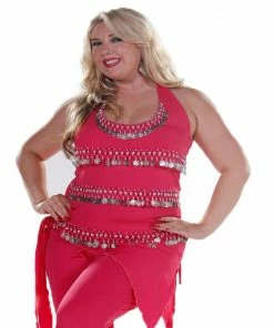 Miss Belly Dance Belly Dance Plus Sized Lycra Stretchy Halter Top | FESTIVE 10 Miss Belly Dance Belly Dance Plus Sized Lycra Stretchy Halter Top | FESTIVE