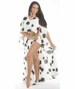 Miss Belly Dance Belly Dance Polka Dot Skirt & Top Costume Set | SPRITE WHITE