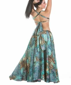 Miss Belly Dance Belly Dance Satin Bra, Full Circular Skirt & Hip Scarf |
