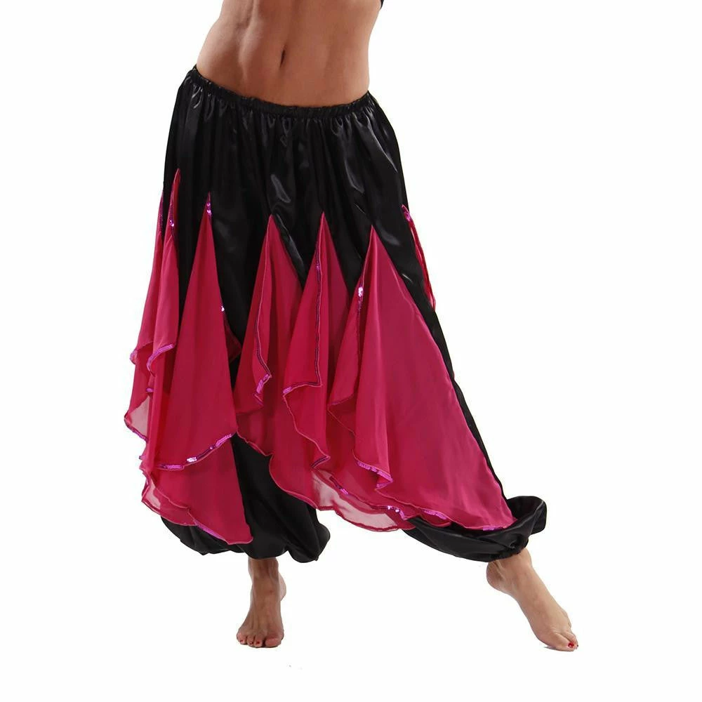 Miss Belly Dance Belly Dance Satin & Chiffon Harem Pants | TURN AND TWIRL 2 Miss Belly Dance Belly Dance Satin & Chiffon Harem Pants | TURN AND TWIRL