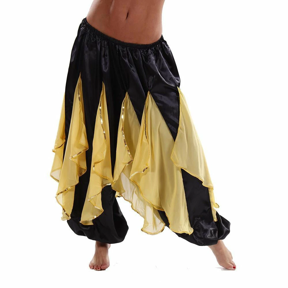 Miss Belly Dance Belly Dance Satin & Chiffon Harem Pants | TURN AND TWIRL 1 Miss Belly Dance Belly Dance Satin & Chiffon Harem Pants | TURN AND TWIRL