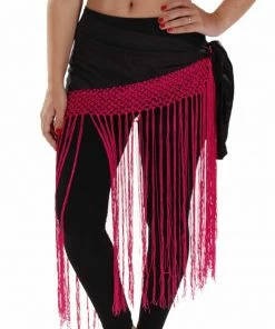 Miss Belly Dance Belly Dance Satin Fringe Hip Scarf | SULTRY SATIN BOTTOMS