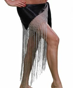Miss Belly Dance Belly Dance Satin Fringe Hip Scarf | SULTRY SATIN BOTTOMS