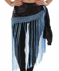 Miss Belly Dance Belly Dance Satin Fringe Hip Scarf | SULTRY SATIN BOTTOMS