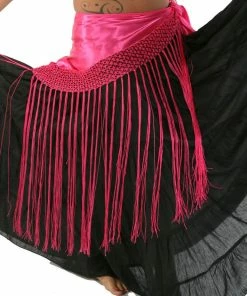 Miss Belly Dance Belly Dance Satin Fringe Hip Scarf | SULTRY SATIN BOTTOMS