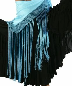 Miss Belly Dance Belly Dance Satin Fringe Hip Scarf | SULTRY SATIN BOTTOMS