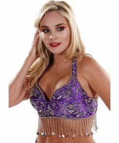 Miss Belly Dance Belly Dance Sequined Bra With Coins | RAQS SHOWSTOPPER TOPS