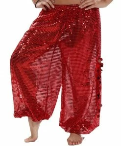 Miss Belly Dance Belly Dance Sequined Harem Pants With Side Slits |