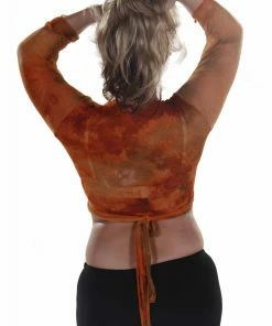 Miss Belly Dance TOPS Belly Dance Shear Long Sleeve Choli Top | Pera Mosaics 2