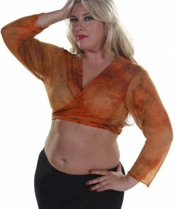 Miss Belly Dance TOPS Belly Dance Shear Long Sleeve Choli Top | Pera Mosaics 2