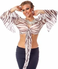 Miss Belly Dance TOPS Belly Dance Sheer Printed Choli Top | MIAMI'S MOOD