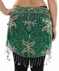 Miss Belly Dance Belly Dance Sheer Sequin Patterned Hip Wrap | SERENADE SENEYA