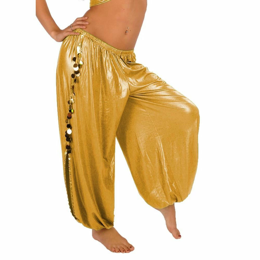 Miss Belly Dance BOTTOMS Belly Dance Shiny Lycra Harem Pants With Side Slits | MUITOSEI 3 Miss Belly Dance BOTTOMS Belly Dance Shiny Lycra Harem Pants With Side Slits | MUITOSEI