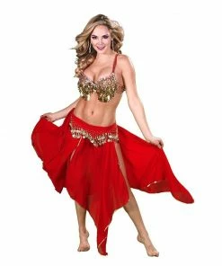 Miss Belly Dance BELLY DANCE COSTUMES Belly Dance Skirt, Bra, & Hip Scarf Costume Set | GOLDEN GLOWS