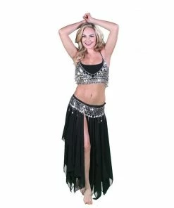 Miss Belly Dance Belly Dance Skirt, Coin Bra, & Coin Belt Costume Set | ONYXRAVE BELLY DANCE COSTUMES