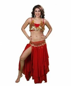 Miss Belly Dance Belly Dance Skirt, Coin Bra, & Coin Belt Costume Set | ONYXRAVE BELLY DANCE COSTUMES