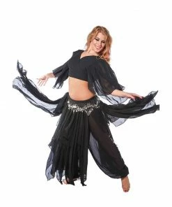 Miss Belly Dance Belly Dance Skirt, Pants, Top, & Hip Scarf Costume Set | FIT FOR FATINE BELLY DANCE COSTUMES