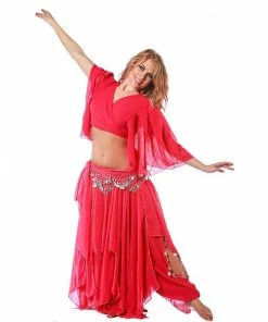 Miss Belly Dance Belly Dance Skirt, Pants, Top, & Hip Scarf Costume Set | FIT FOR FATINE BELLY DANCE COSTUMES