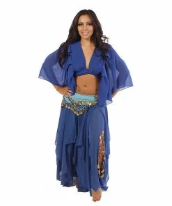 Miss Belly Dance Belly Dance Skirt, Pants, Top, & Hip Scarf Costume Set | FIT FOR FATINE BELLY DANCE COSTUMES
