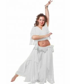 Miss Belly Dance Belly Dance Skirt, Pants, Top, & Hip Scarf Costume Set | FIT FOR FATINE BELLY DANCE COSTUMES