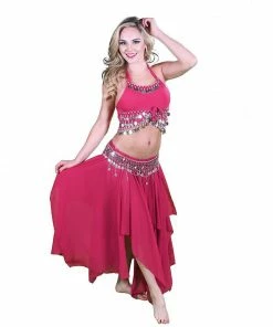 Miss Belly Dance Belly Dance Skirt, Top, & Coin Belt Costume Set | REVELRY BELLY DANCE COSTUMES 13 Miss Belly Dance Belly Dance Skirt, Top, & Coin Belt Costume Set | REVELRY BELLY DANCE COSTUMES