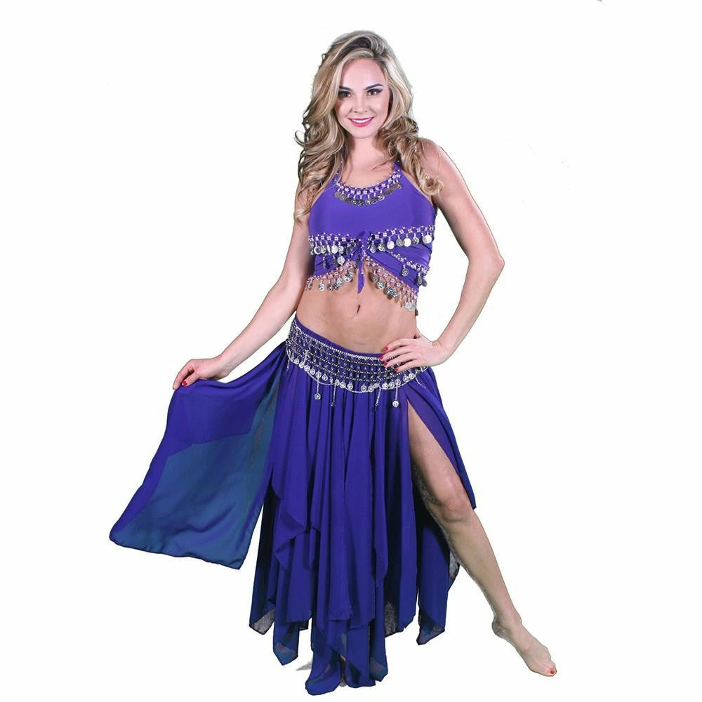 Miss Belly Dance Belly Dance Skirt, Top, & Coin Belt Costume Set | REVELRY BELLY DANCE COSTUMES 5 Miss Belly Dance Belly Dance Skirt, Top, & Coin Belt Costume Set | REVELRY BELLY DANCE COSTUMES