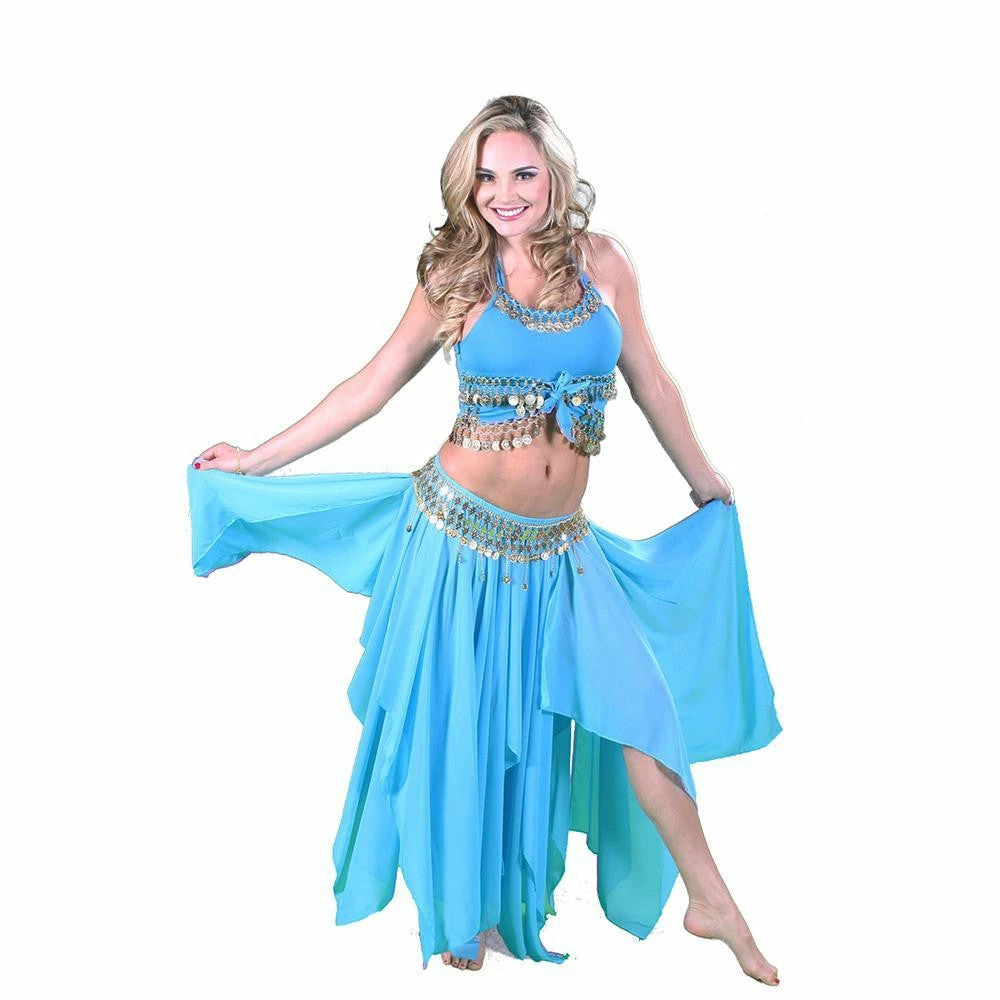 Miss Belly Dance Belly Dance Skirt, Top, & Coin Belt Costume Set | REVELRY BELLY DANCE COSTUMES 3 Miss Belly Dance Belly Dance Skirt, Top, & Coin Belt Costume Set | REVELRY BELLY DANCE COSTUMES