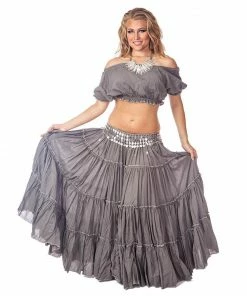 Miss Belly Dance Belly Dance Skirt, Top, & Coin Belt Costume Set | SPINNING SPIRIT