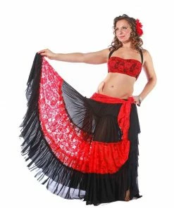 Miss Belly Dance BELLY DANCE COSTUMES Belly Dance Skirt, Top, & Hip Scarf Costume Set | COLOR DOBLE